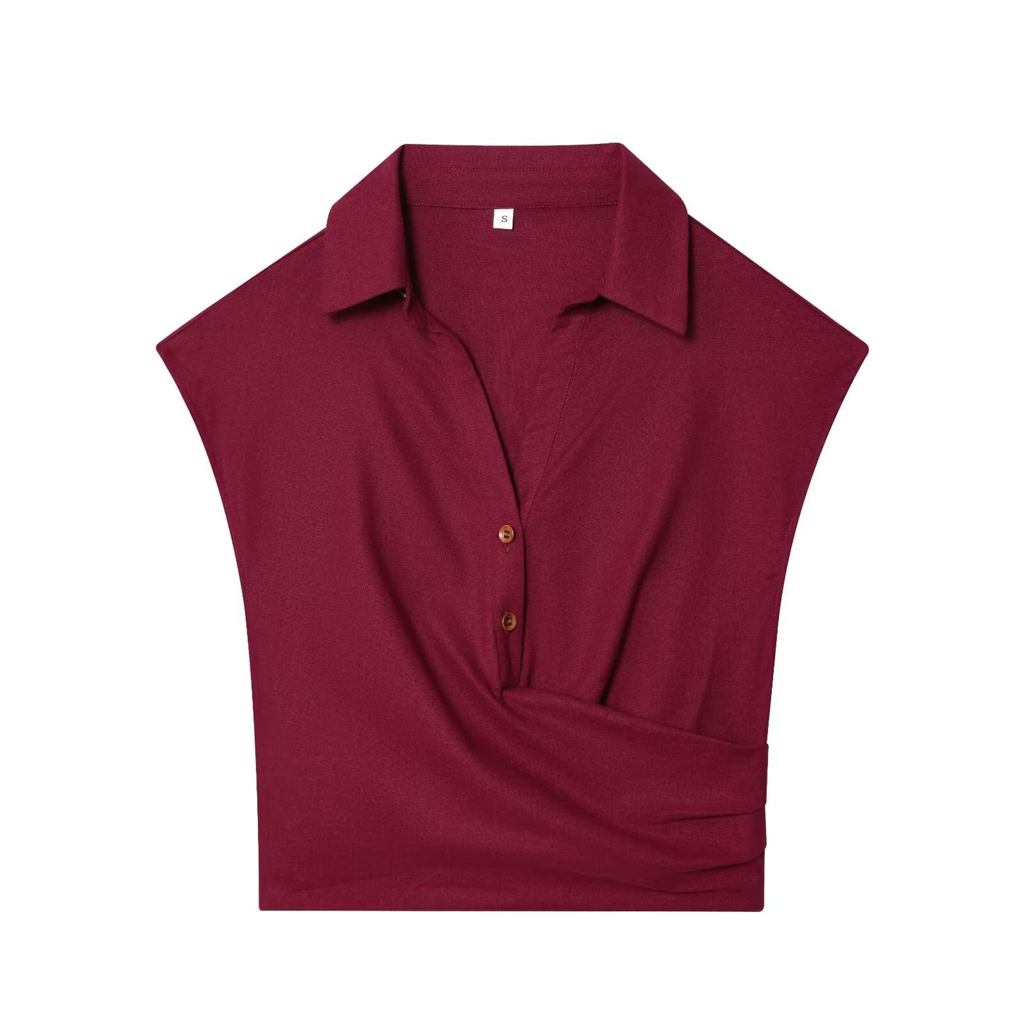 Women's 2025 new fashion linen blend sleeveless pleated top+shorts suit