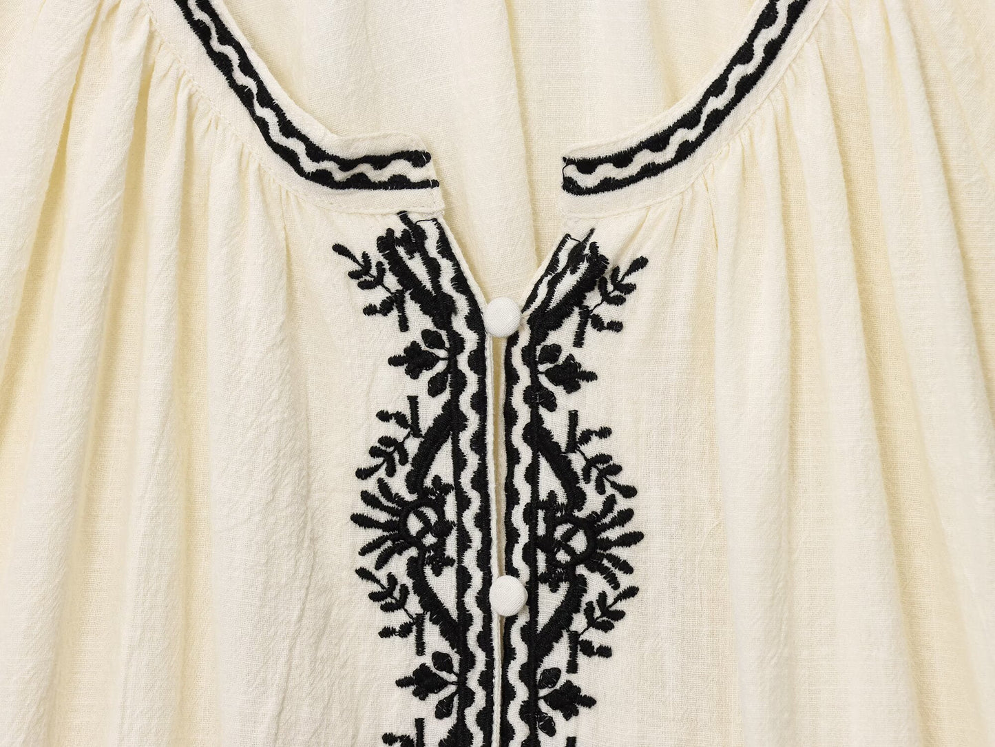 Women's 2025 fashion loose contrasting embroidered shirt