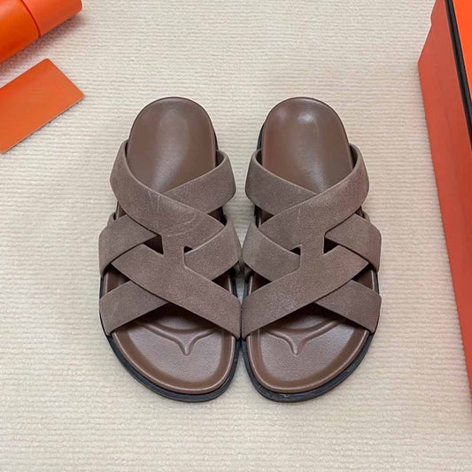 Men's and Women's New Casual Joker Couple Slippers Cross Belt Design Increases Platform Slippers.