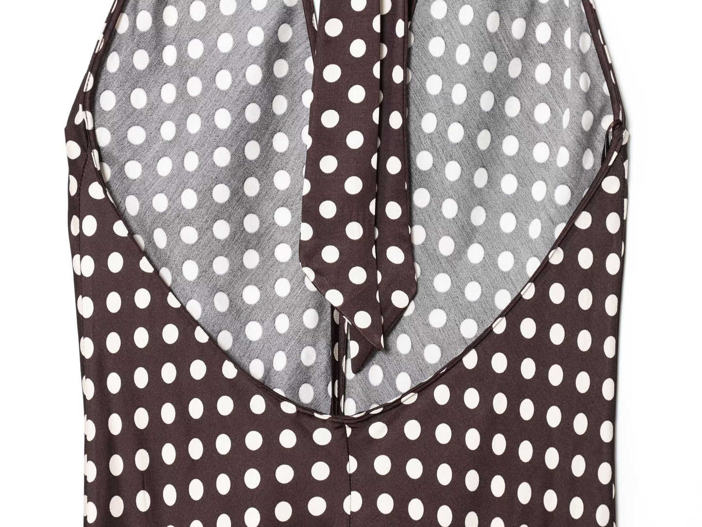 women's chic Fashion sexy wave point hanging neck MIDI dress