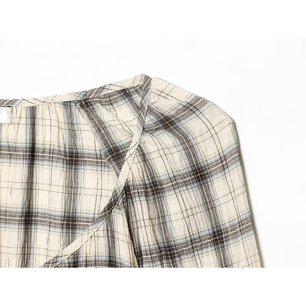 suit Women's 2 pieces short O Neck checkered shirt+Skirts