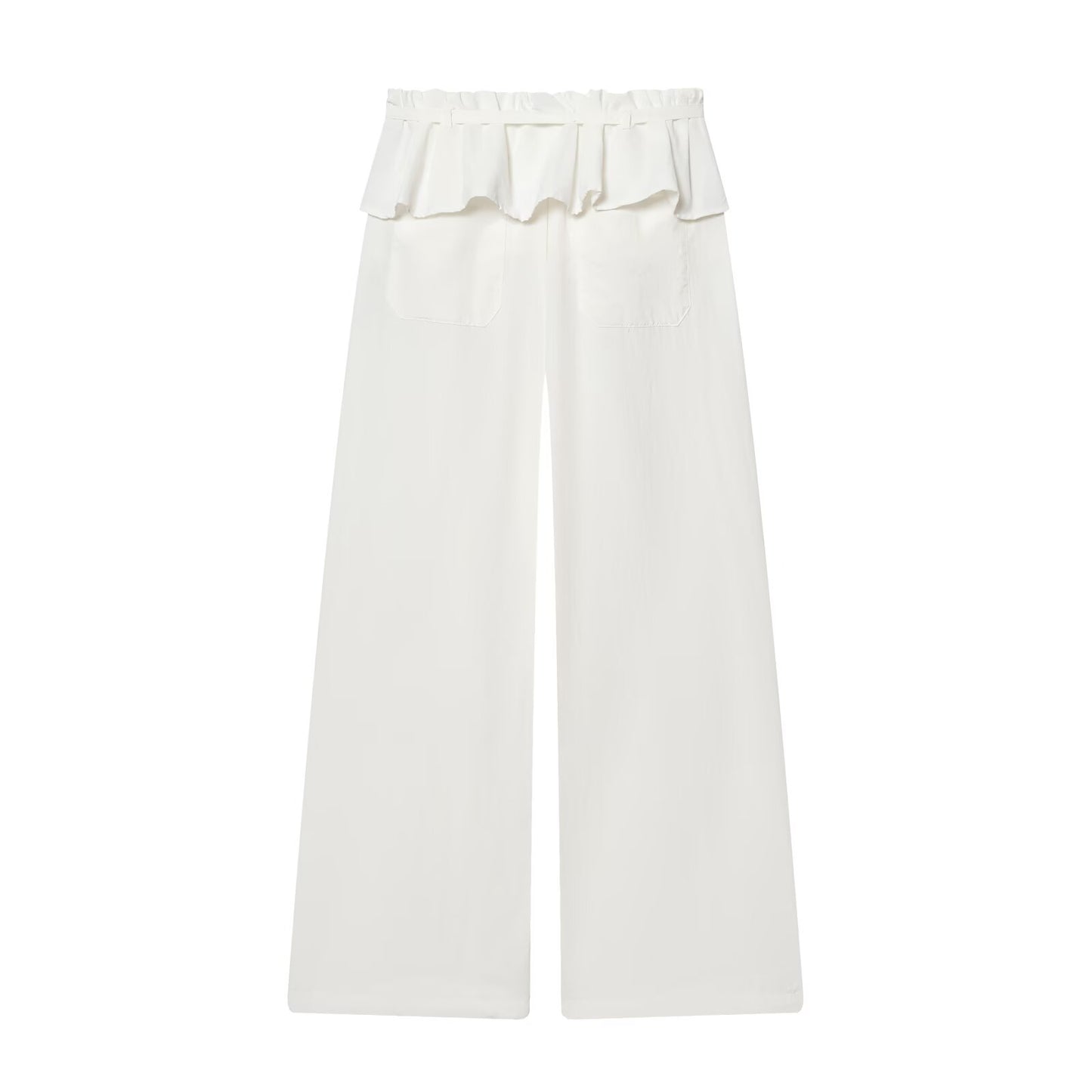 Women's layered waist design casual nylon pants