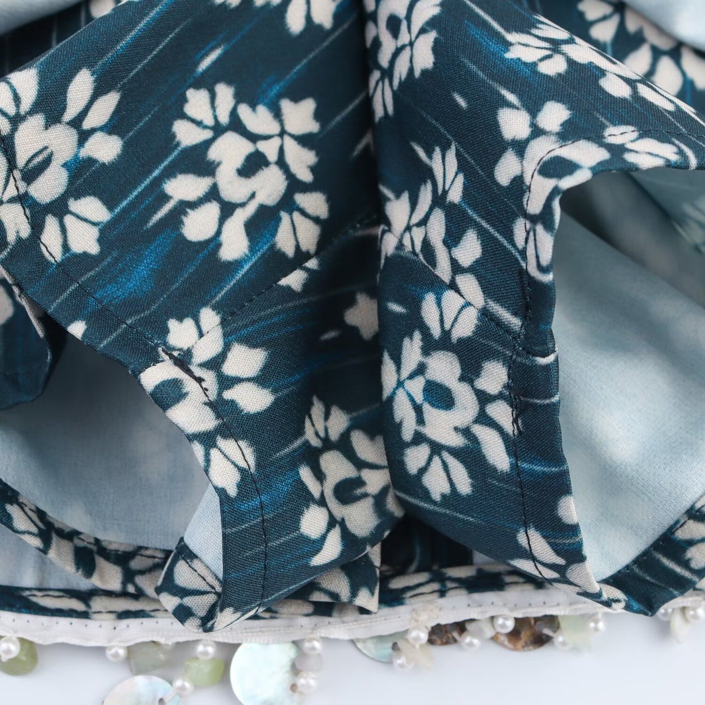 Women's new fashion bead decoration printed asymmetric Shorts Skirts