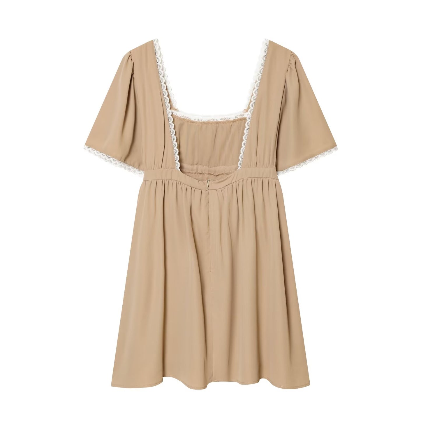 Women's short sleeved patchwork lace dress