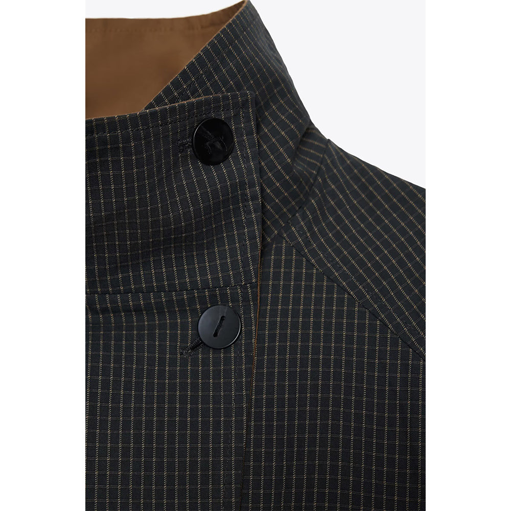 Women's new fashion short double-sided wear plaid windbreaker Coat