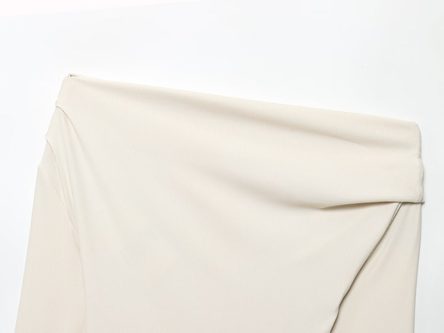 Women's new fashion soft texture asymmetric long sleeved T-shirt