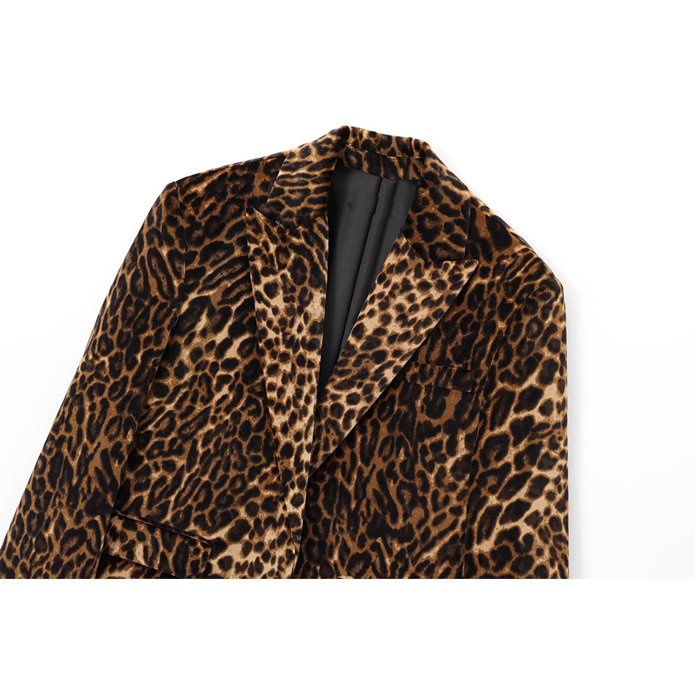 Women's new fashion short printed striped velvet suit jacket+Skirts suit