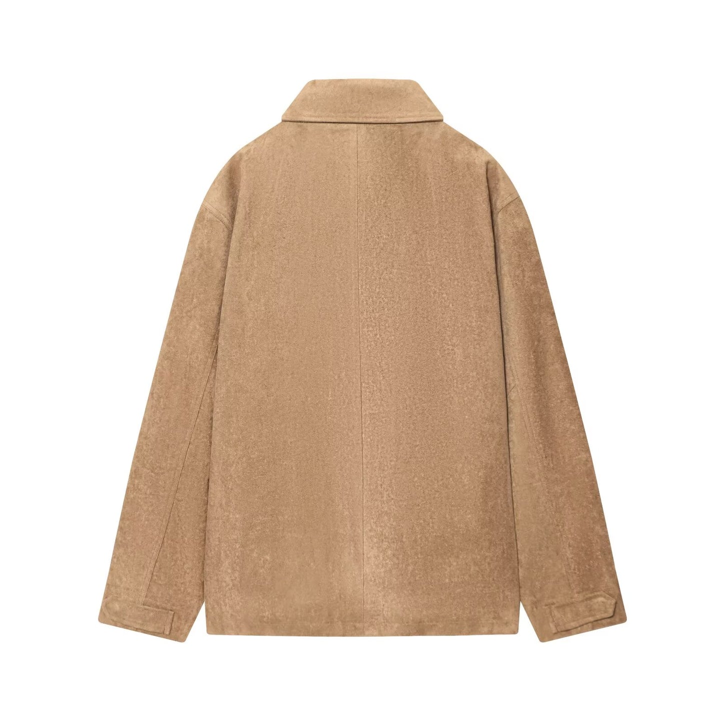 Women's 2025 new fashion suede texture lapel faux leather Coat