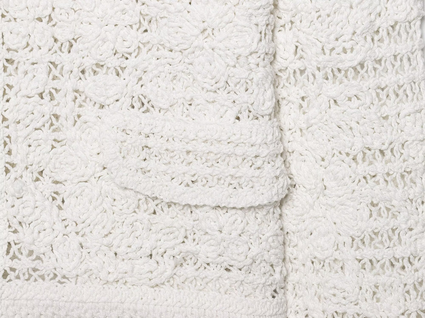 Women's New Fashion breasted decorative long sleeved crocheted knitted top