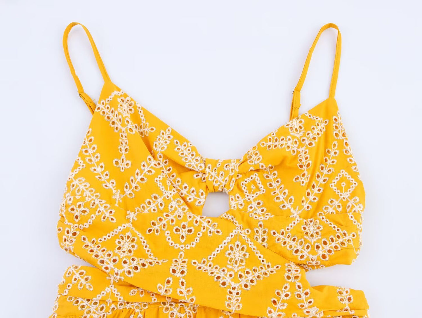 Women's New Fashion Sleeveless backless Embroidered suspender Midi Dress