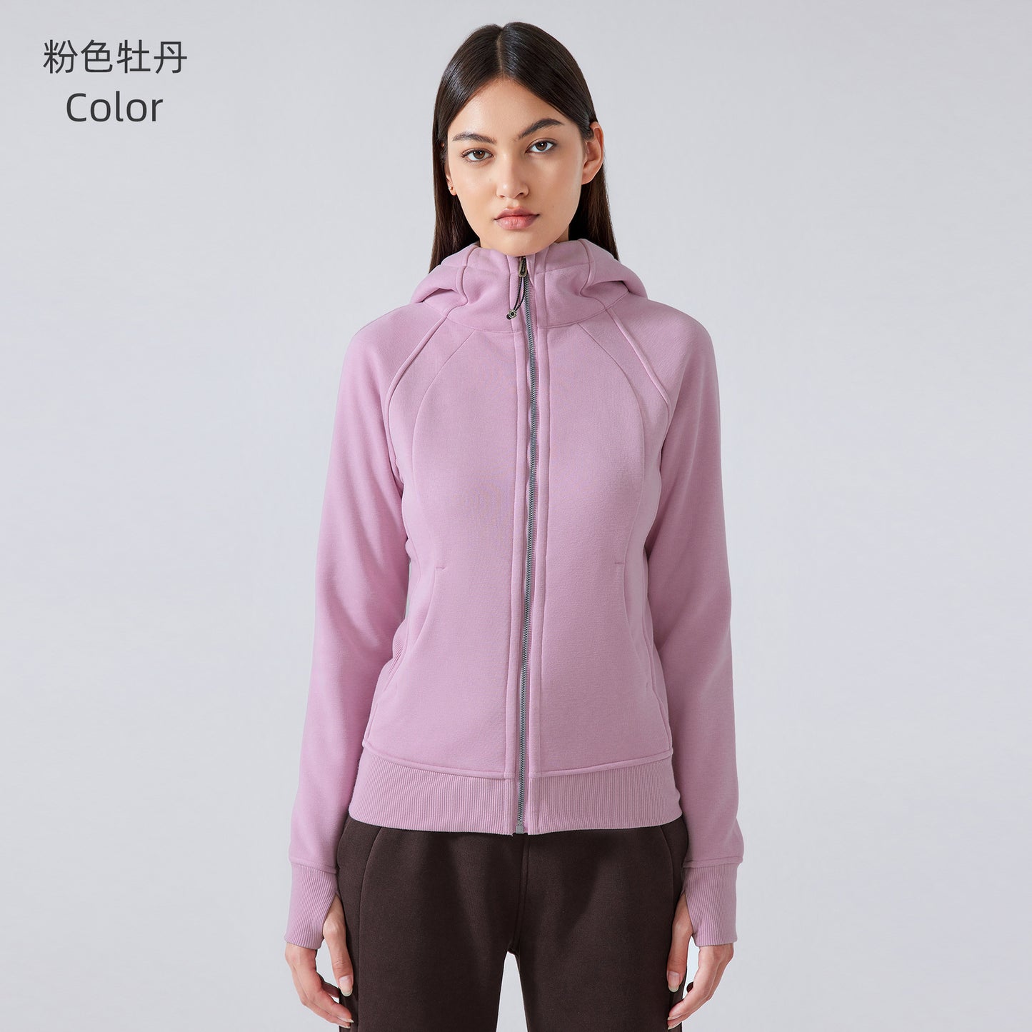 Women's new padded warm hooded coat outdoor fitness sweater yoga jacket