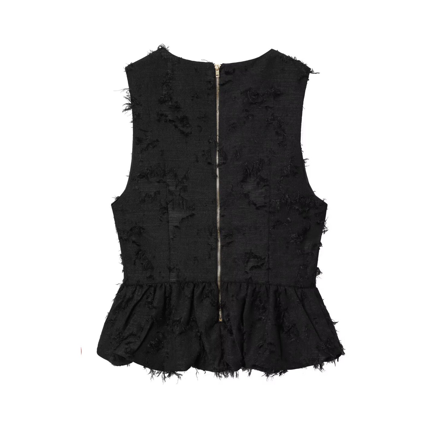 Women's New Fashion Bearded edge Short Skirt style hem Top