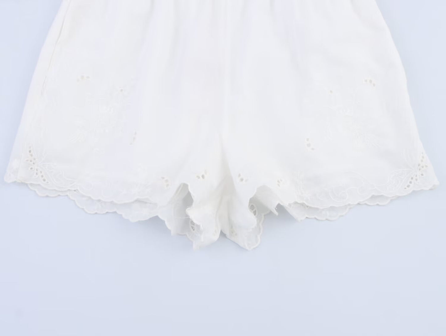 Women's New Fashion Flower Embroidered Pajama Style Casual Shorts